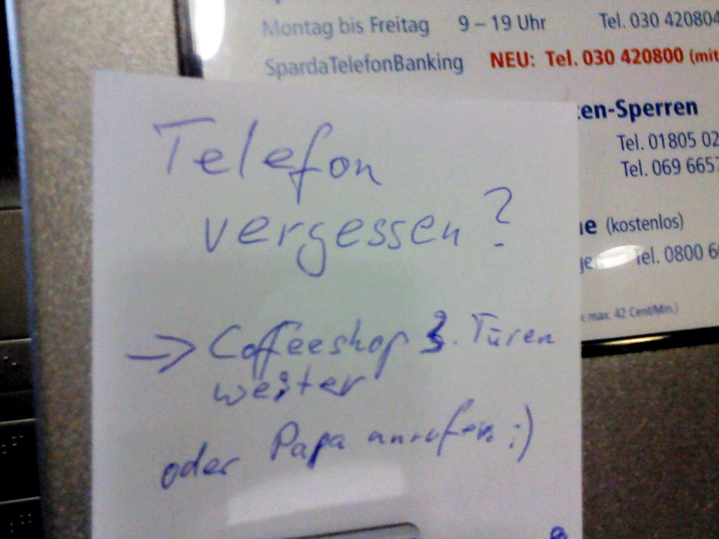 Telefon verloren Berlin Papa anrufen