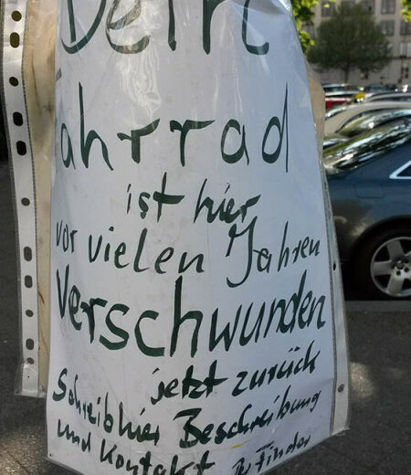 Fahrrad gefunden verschwunden Berlin