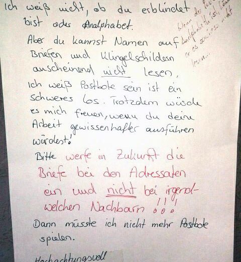 dummer Postbote Berlin