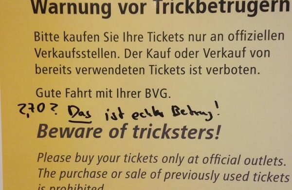 BVG Tickets teuer