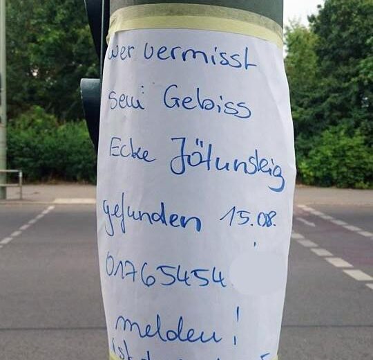 Gebiss verloren gefunden Berlin