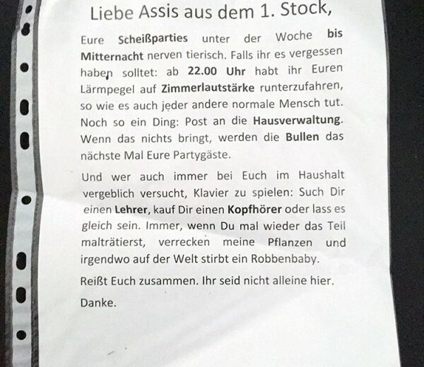 scheiss parties nachbarn berlin hausgemeinschaft
