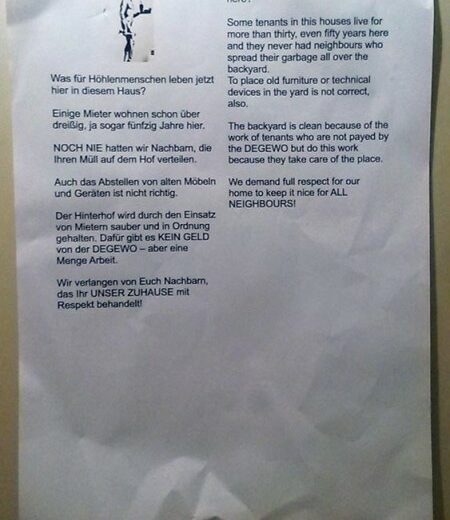 Dreckige Nachbarn Stress mit Nachbarn Hausflur Müll Berlin