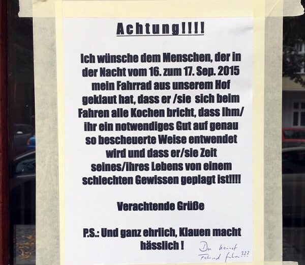 Fahrraddiebstahl in Berlin Friedrichshain Fahrraddiebe Fahrradstadt Fahrradhauptstadt