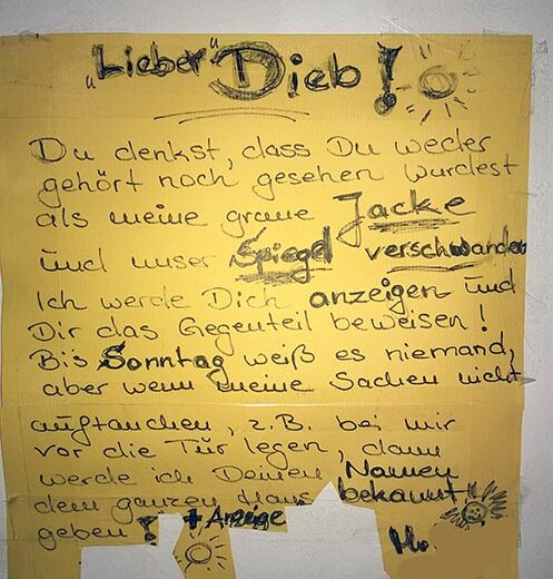 Diebstahl im Haus Wenn Nachbarn klauen Kriminelle Nachbarn Zettel Notes of Berlin