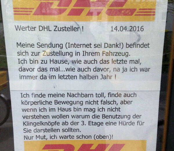DHL Berlin Zustellung Paket Probleme