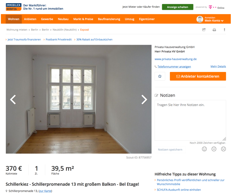 Wohnung Schillerkiez Berlin