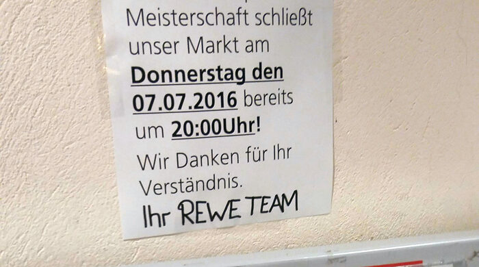 Rewe EM geschlossen