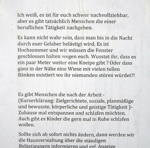 Laute Anwohner Nachbarn Berlin