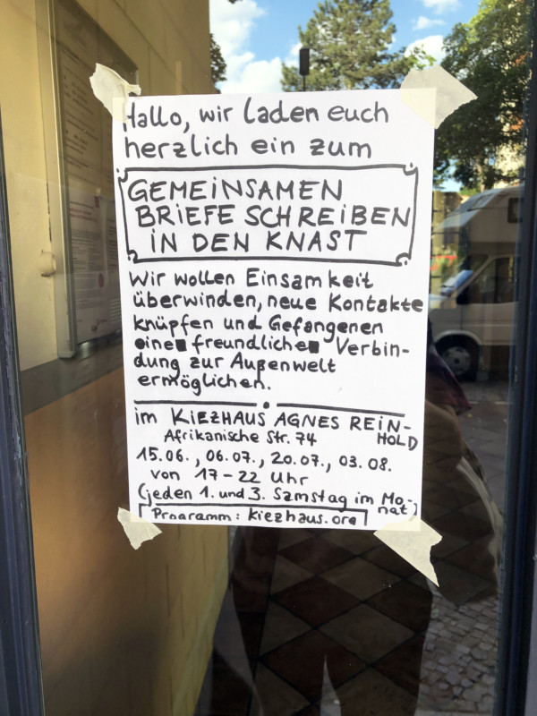 Briefe schreiben Gefängnis