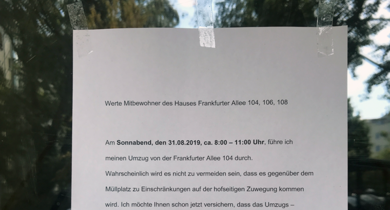 Umzug In Berlin Mit Diesem Schreiben Klappt Es Auch Mit Den Nachbarn