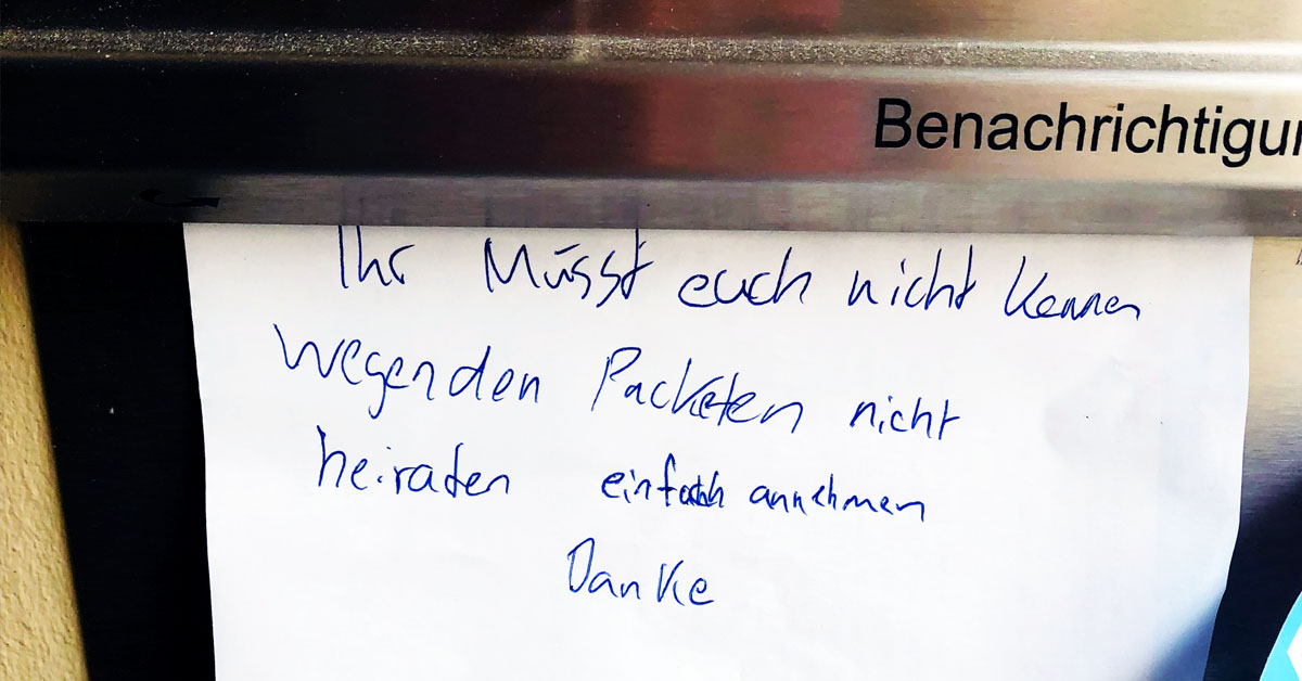 Das ist doch das Mindeste! Paketannahme ohne Commitment in Berlin