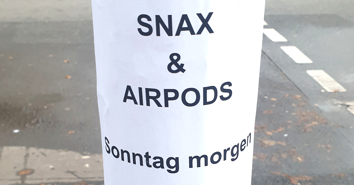 Snax in Berlin An diese Begegnung mit Airpods erinnert man sich