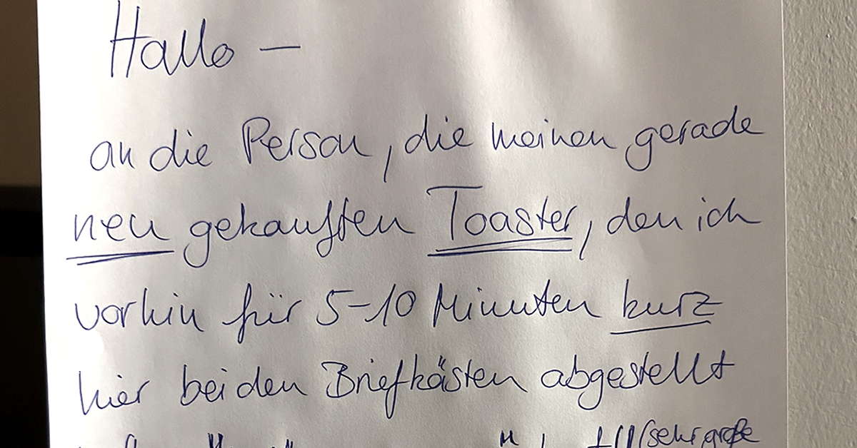 Notes For Toaster Sprunghafter Besitzerwechsel?! - Hier wird ein Toaster vermisst: